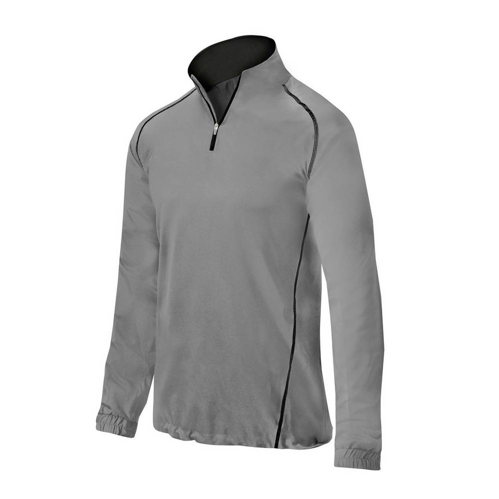 Panske Bundy Mizuno Comp 1/4 Zip Batting Siva Vypredaj VQFP83410